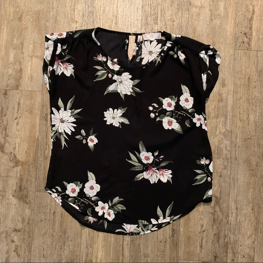 Black Floral Blouse